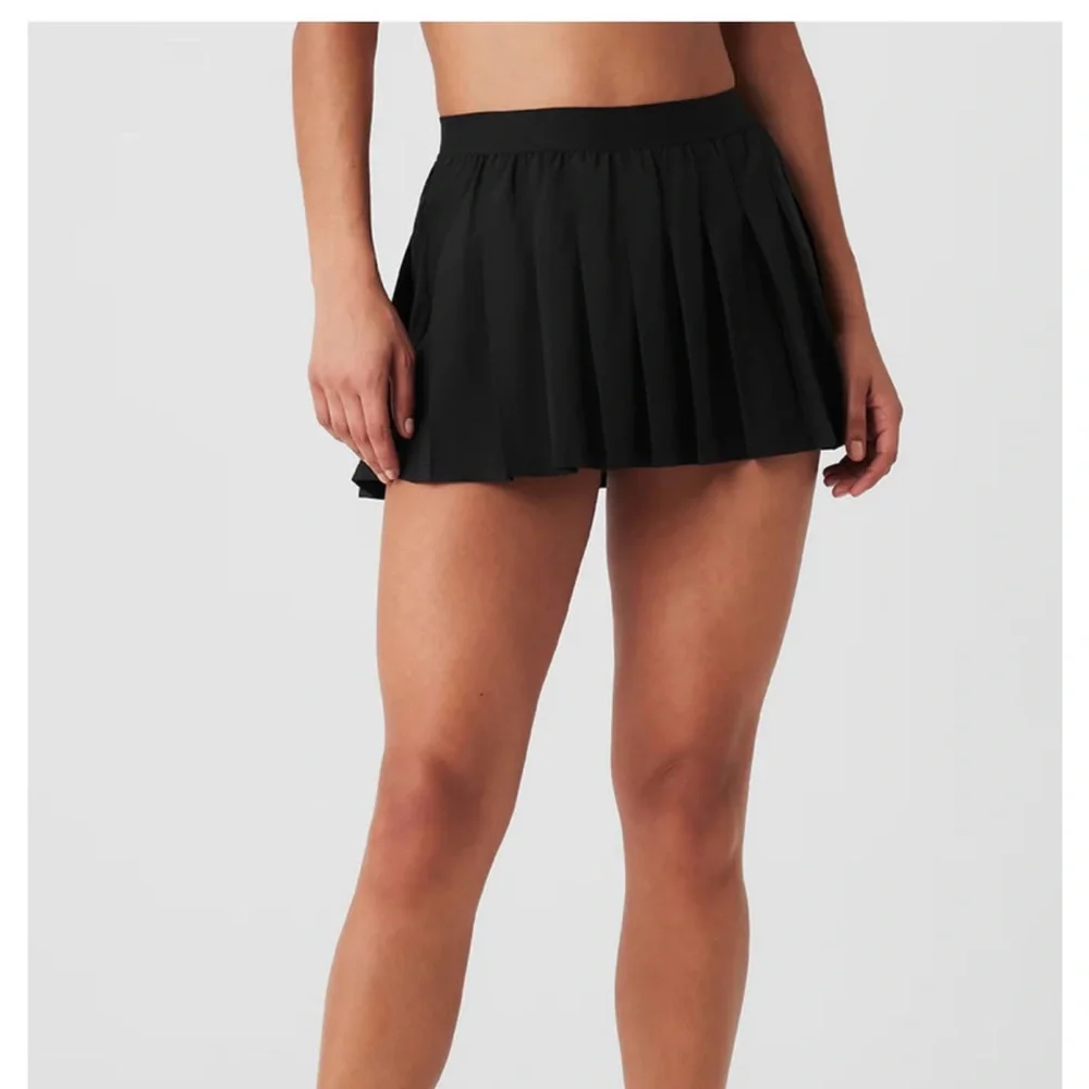 alo black tennis skirt